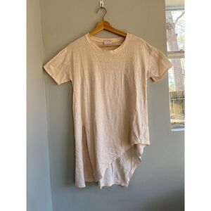 Kinly asymmetrical shirt with slit 100% cotton Small